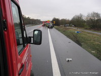 Zur Unfallaufnahme war eine Fahrspur gesperrt.