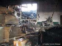 ...auch die gelagerten Teile fielen teilweise den Flammen zum Opfer